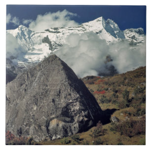 Azulejo De Cerâmica Ásia, Nepal, Parque Nacional Sagarmatha. Uma oraçã