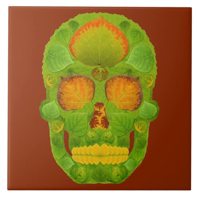 Azulejo De Cerâmica Aspen Folha Skull 10 (Frente)