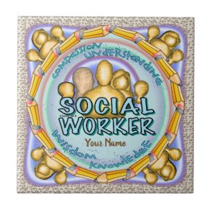 Azulejo De Cerâmica Assistente Social