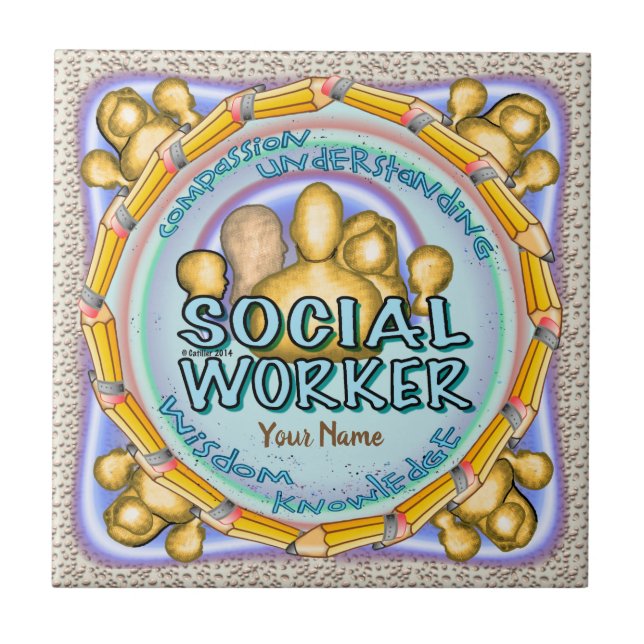 Azulejo De Cerâmica Assistente Social  (Frente)