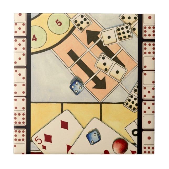 Azulejo De Cerâmica Assórdio Embrulhado de Jogos de Oportunidade (Frente)