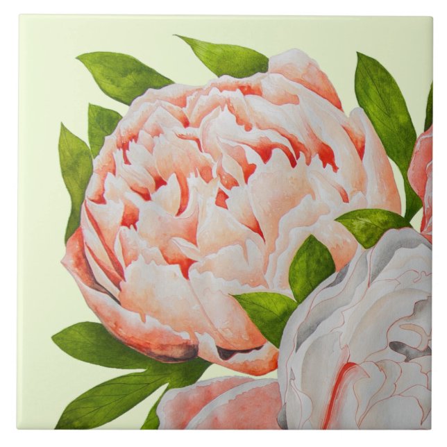 Azulejo De Cerâmica Assorted Peonies on a Ceramic Tile (A) (Frente)