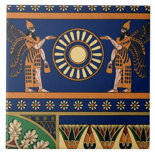 Azulejo De Cerâmica Assyrian Deity Called an Apkallu or Winged Genius (Frente)
