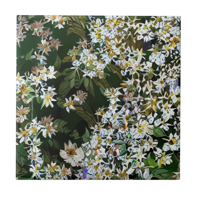 AZULEJO DE CERÂMICA  ASTER FLOWERS (Frente)