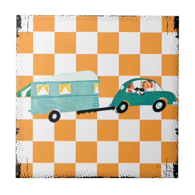 Azulejo De Cerâmica Atingindo a estrada aberta 1 (Frente)