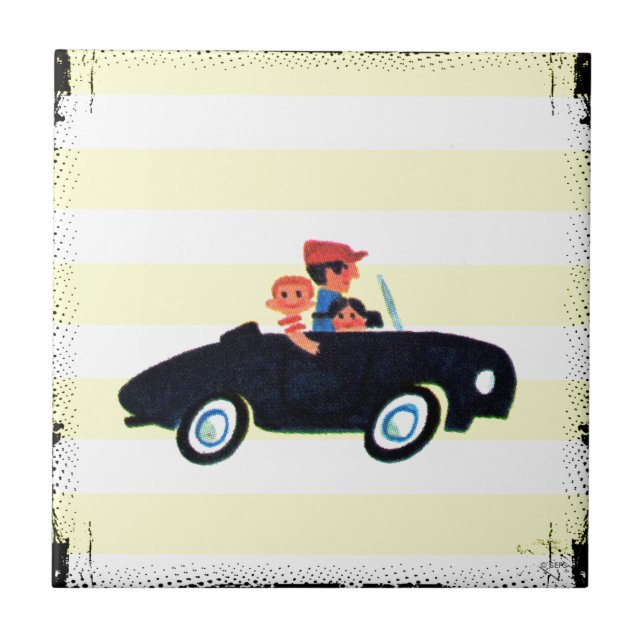 Azulejo De Cerâmica Atingindo a Estrada Aberta 3 (Frente)