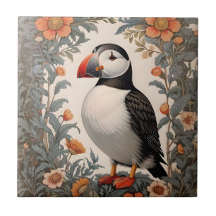 Azulejo De Cerâmica Atlantic Puffin William Morris Inspirou Floral