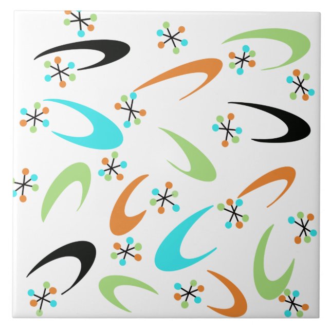 Azulejo de cerâmica atômica do século médio (Frente)