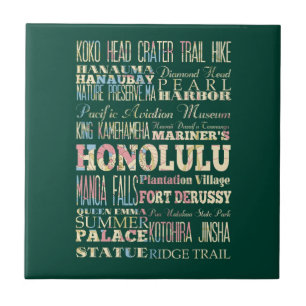 Azulejo De Cerâmica Atrações & lugares famosos de Honolulu, Havaí