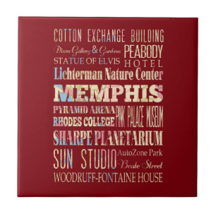 Azulejo De Cerâmica Atrações & lugares famosos de Memphis, Tennessee