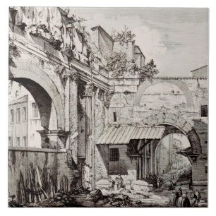 Azulejo De Cerâmica Átrio do Pórtico de Otávia em Roma