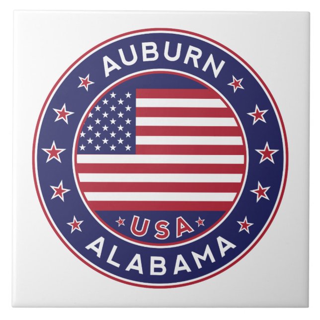 Azulejo De Cerâmica Auburn, Alabama, EUA (Frente)