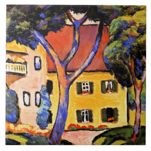 Azulejo De Cerâmica August Macke art, House in a Landscape