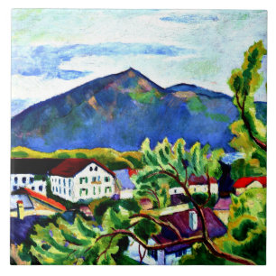 Azulejo De Cerâmica August Macke - Paisagem Primavera em Tegernsee