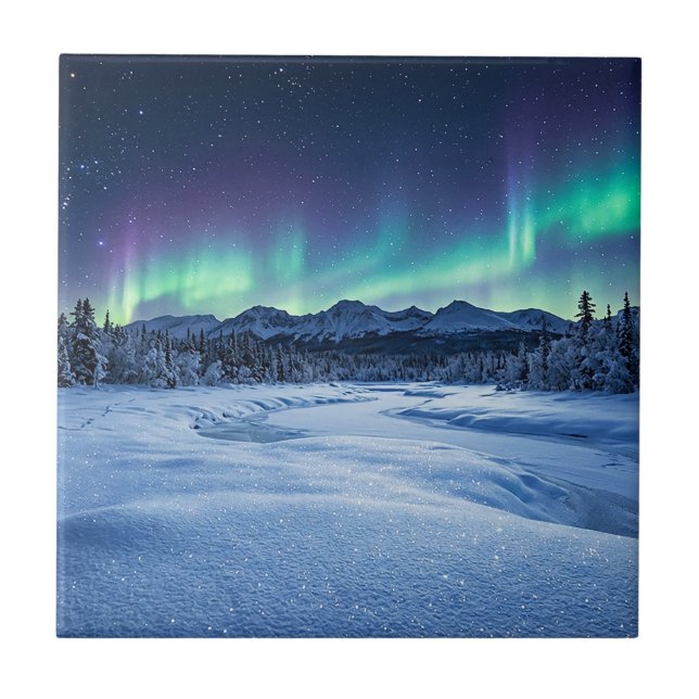 Azulejo De Cerâmica Aurora Boreal (Frente)