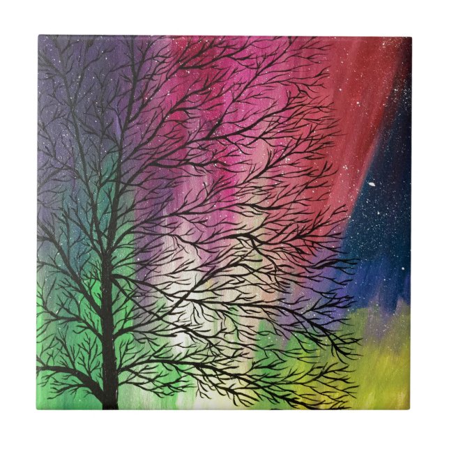 Azulejo De Cerâmica Aurora boreal, Aurora Borealis (Frente)