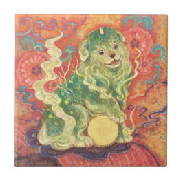 Azulejo De Cerâmica Auspicious Komainu: Guardian of Yuzen Dreams (A)