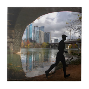 Azulejo De Cerâmica Austin Texas Lady Bird Lake Trail Runner