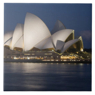 Azulejo De Cerâmica Austrália, Sydney. Casa da Ópera à noite em