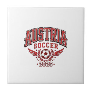 Azulejo De Cerâmica Áustria Futebol 2026 Futebol Negrito País Tipograf