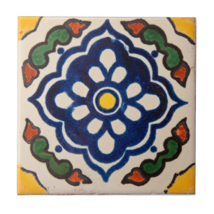 Azulejo De Cerâmica Autêntico Marroquino Verde Azul Feito à Mão