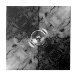 Azulejo De Cerâmica auto-falante de música branca e preta