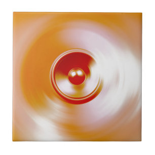 Azulejo De Cerâmica Auto-falante de música vermelha giratória