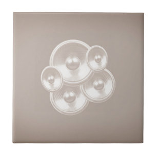 Azulejo De Cerâmica auto-falantes de música retrô branco