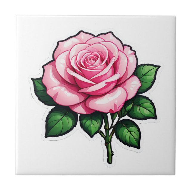 Azulejo De Cerâmica Autocolante rosa transparente (Frente)