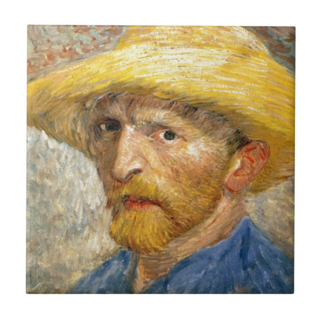 Azulejo De Cerâmica Autorretrato de Vincent Van Gogh (Frente)
