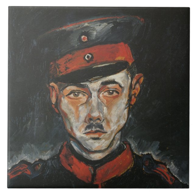 Azulejo De Cerâmica Autorretrato (por Walter Gramatté) (Frente)