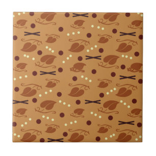 Azulejo De Cerâmica Autumn Deixa Padrão Queimado Laranja