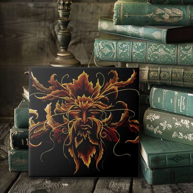 Azulejo De Cerâmica Autumn Dryad Celtic Fantasy (Criador carregado)