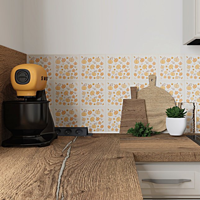 Azulejo De Cerâmica Autumn Harvest Pumpkin Pastel (Criador carregado)