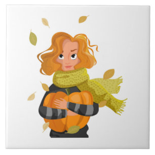 AZULEJO DE CERÂMICA AUTUMN MULHER