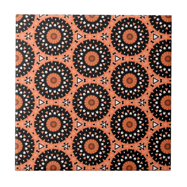 Azulejo De Cerâmica Autumn Orange Floral (Frente)