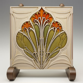 Azulejo De Cerâmica Autumn Petals Art Nouveau