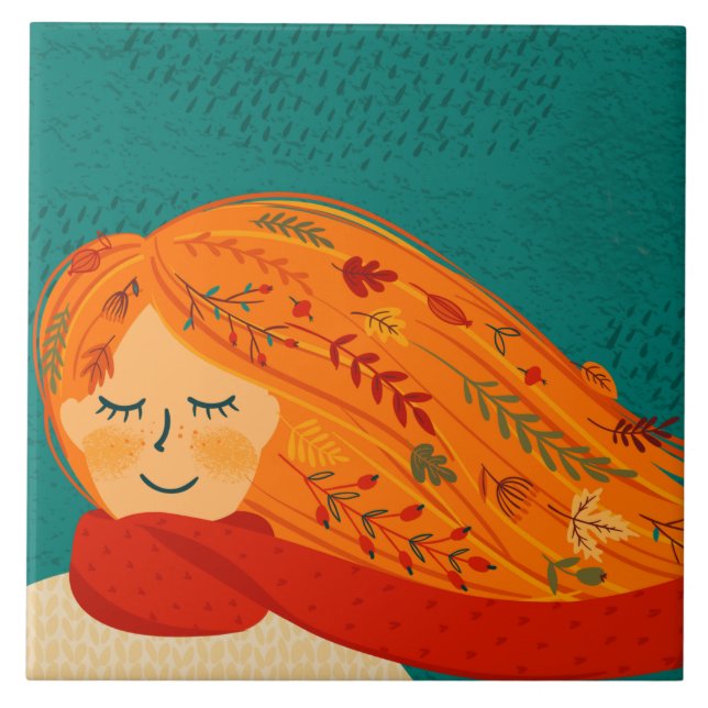 Azulejo De Cerâmica Autumn Russe Sai e Chuva (Frente)