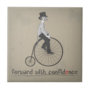 Azulejo De Cerâmica Avançar com a Bicicleta de Imagem de Confiança