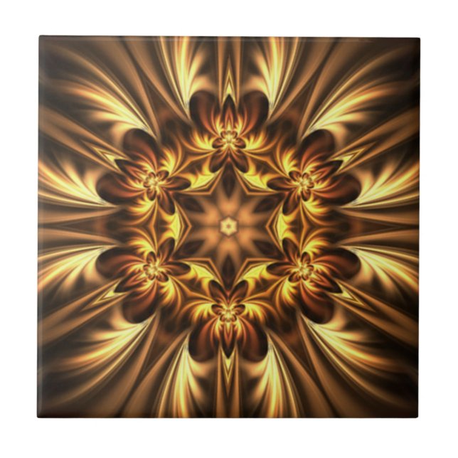 Azulejo De Cerâmica Avant-Garde ~ Dourado Russet Black 052 ~ (Frente)