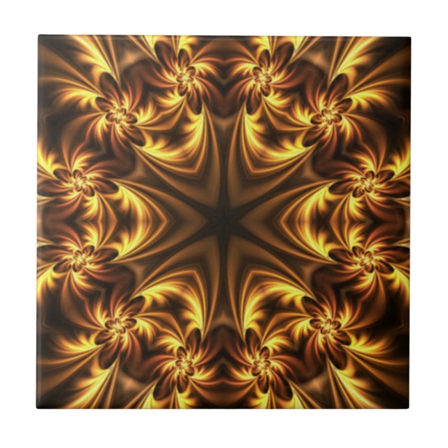 Azulejo De Cerâmica Avant-Garde ~ Dourado Russet Black 054 ~ (Frente)