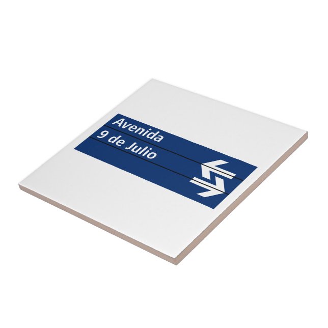 Azulejo De Cerâmica Avenida 9 de Julio, sinal de rua de Buenos Aires (Lateral)