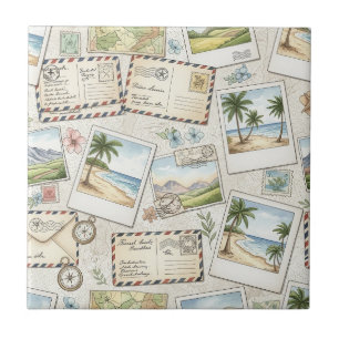 Azulejo De Cerâmica Aventura de Correio Aéreo Vintage (1)