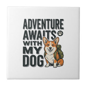 Azulejo De Cerâmica Aventura Espera Com Meu Cachorro Design de Caminha