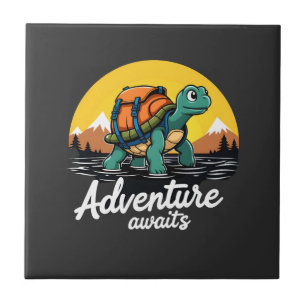 Azulejo De Cerâmica Aventura Espera é Aventuras de Caminhada é Aventur