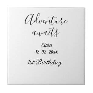 Azulejo De Cerâmica Aventura espera feliz aniversário de 1 ano nome da