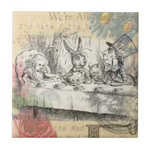 Azulejo De Cerâmica Aventuras de Alice no País das Maravilhas - Chá Ma