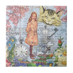 Azulejo De Cerâmica Aventuras de Alice no País das Maravilhas Clássico