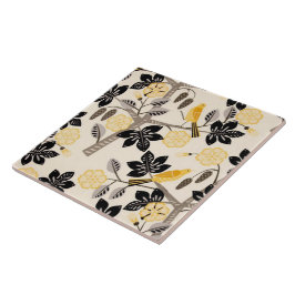 Azulejo De Cerâmica Aves Amarelas