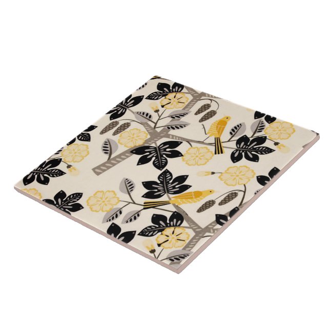 Azulejo De Cerâmica Aves Amarelas (Lateral)